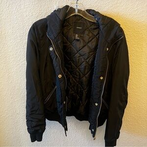 Forever 21 Black Fur Coat Size Small